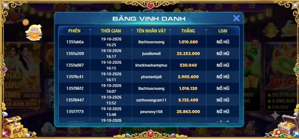 Vinh Danh Game Kim Cương Betvip