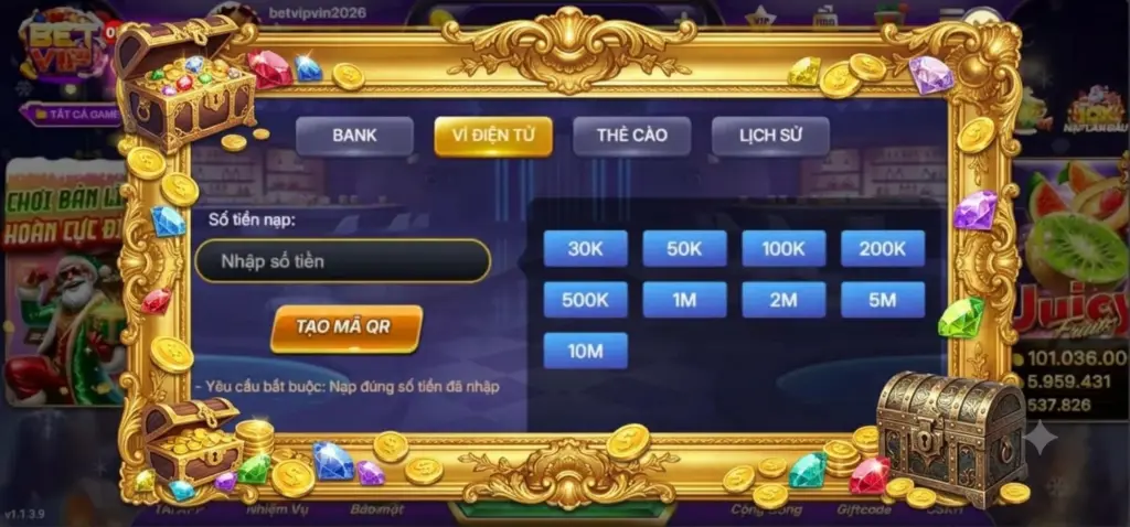 Nạp Tiền Ví Điện Tử Betvip