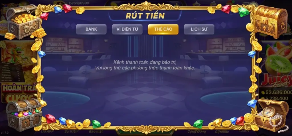 Rút Tiền Ví Thẻ Cào Betvip