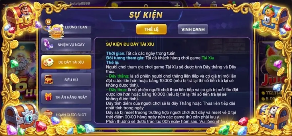 Thể Lệ Đu Dây Tài Xỉu Betvip