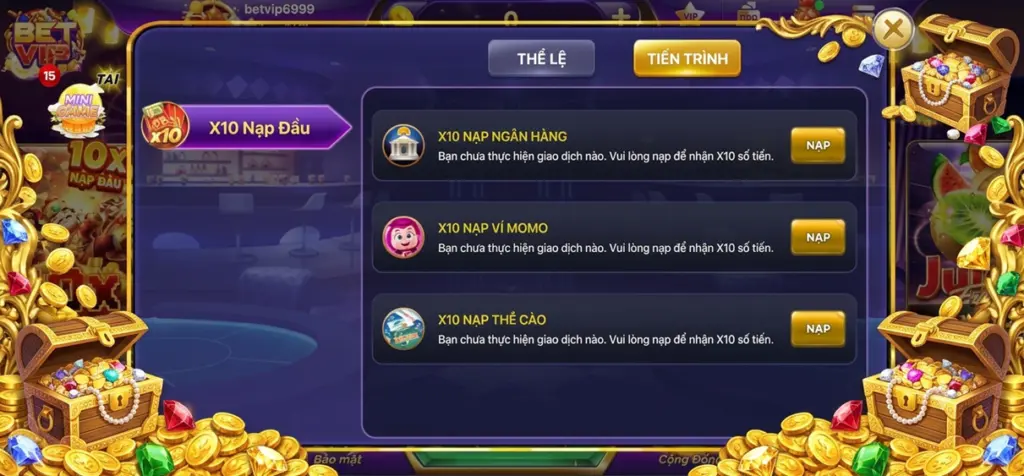 X10 Nạp Đầu Betvip